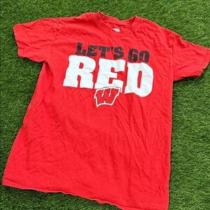 Box Seat Clothing Co - Men’s Wisconsin Badgers Tshirt - Lets Go Red